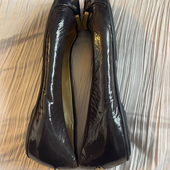 JIMMY CHOO Morse black patent leather ballet flats shoe, size 38 1/2 US size 8.5 - Picture 7 of 9